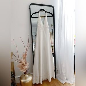 Vintage white halter dress maxi
